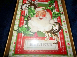 NEU Box 10 handgefertigte verzierte VINTAGE WEIHNACHTSMANN Weihnachtskarten Anna Griffin - Bild 1 von 3