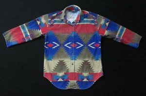 Camisa vintage Woolrich Estampado azteca Manga pequeña de 3/4 de longitud Made In USA Cotton - Imagen 1 de 10