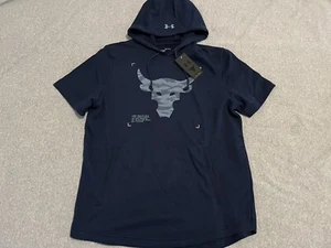 Under Armour Project Rock Terry Short Sleeve Hoodie Sweater Mens Medium NWT - Picture 1 of 4