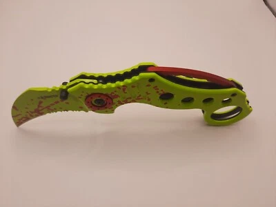 NAVAJA DE BOLSILLO PLEGABLE ASISTIDA CON RESORTE 8" KARAMBIT ZOMBIE HUNTER APOCALYPSE Foto 1 de 4