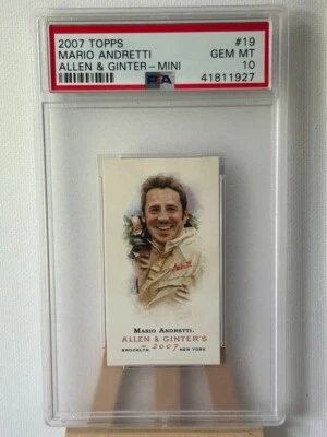2007 Topps Allen & Ginter Mini Nascar Racing Mario Andretti PSA 10 GEM MINT - Image 1 of 2
