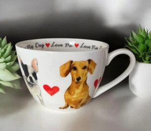 Love My Dog Tasse Portobello von Design 20 Unzen Dackel Boston Terrier Frenchie Welpen - Bild 1 von 9
