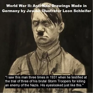WWII Anti-Nazi Drawings Made in Germany by Jewish Artist Schleifer USB Drive - Picture 1 of 7