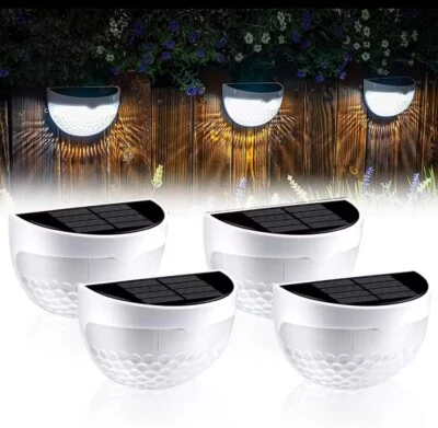 Solar Fence Lights Decorative Garden Outdoor Wireless LED Wall Light 2pack White - Image 1 of 4