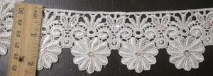 Venise Lace 2 1/4" Off White with sequin Detail Priced Per Yard - Picture 1 of 1