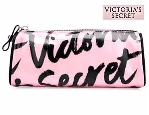 Nwt Victoria's Secret Signature Pink White Case Cosmetic Makeup Dots Lined Bag - Picture 1 of 9