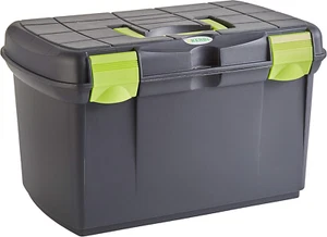 Arezzo Tack Box Con Coperchio E Inserto Removibile Nero - Foto 1 di 12