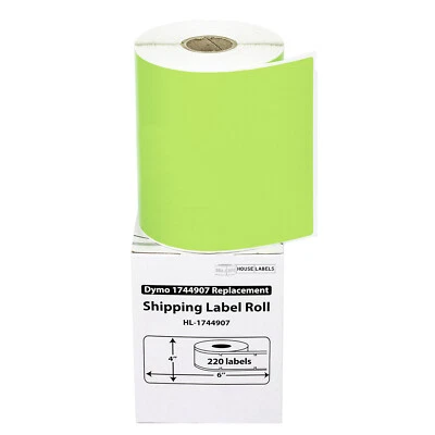 DYMO LW 1744907 GREEN 4XL 4x6 4"x6" - SIX (6) Rolls All-Purpose Labels FREE SHIP - Image 1 of 4