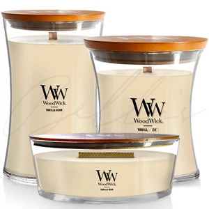 WOODWICK Vanilla Bean Ambery Fragrance Long Lasting Scented Candles *CHOOSE* - Picture 1 of 4