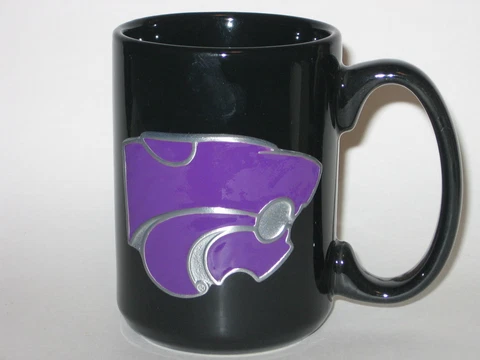Kansas State Wildcats 15 oz. Ceramic Coffee Mug with Pewter Team Logo FREE S&H!! Cover