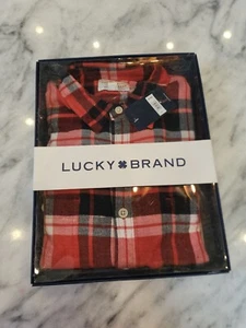 Lucky Brand Saturday Stretch Mens Small Plaid Flannel Button Up Shirt Ls NWOT - Picture 1 of 3