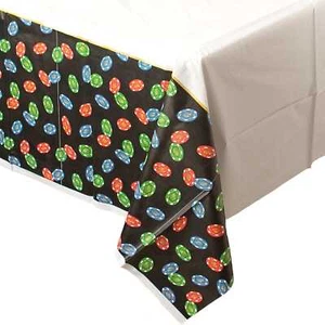 Casino Roll the Dice Vegas Poker Cards Night Plastic Tablecloth Table Cover - Picture 1 of 1