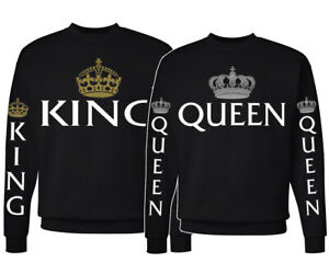 King & Queen Couple Matching Sweatshirts Cute Valentines Anniversary His Hers 