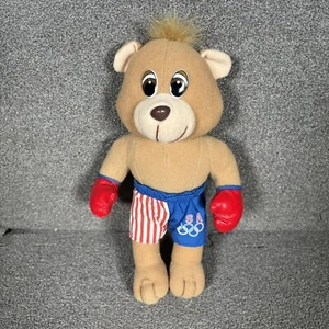 1995 Official Olympic USA Plush Boxer Teddy Bear 9” Preowned - Picture 1 of 5
