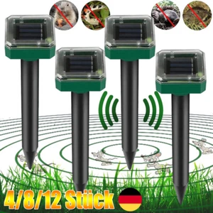4-12X Solar Tiervertreiber Ultraschall Abwehr Marder Katzen Hunde Abwehr Schreck - Bild 1 von 40