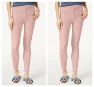 MAISON JULES SEXY PINK FRAYED STRETCH ANKLE SKINNY JEANS Sz 4 NWT - Picture 1 of 1