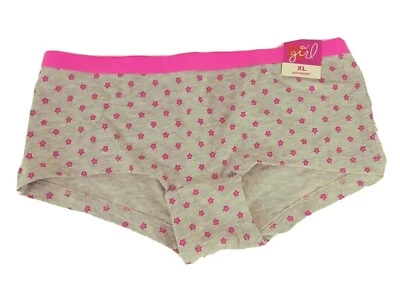Maidenform Big Girls XL Boyshort Bragas Gris Rosa Caliente Estrellas Nueva Etiqueta Foto 1 de 4