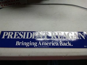 1984 Autoaufkleber Ronald Reagan Bringing America Back 12,5" x 2,5"  - Bild 1 von 3