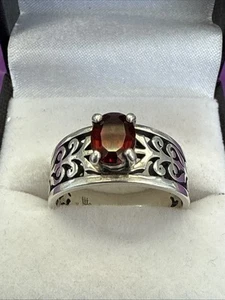 ❤️ James Avery Adoree Oval Gagnet 925 Sterling Silver / Size 10 - Picture 1 of 13