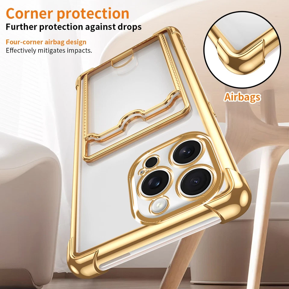 For iPhone 17 Air 17 16 Pro Max 15 14 13 12 11 7 8 XR XS Phone Case Card Holder - Image 1 of 4