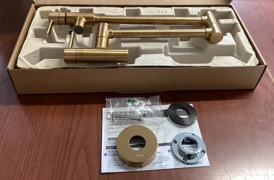 NEW Moen S665BG Modern Wall Mount Swing Arm Folding Pot Filler Brushed Gold B2 - Image 1 of 4