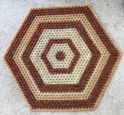 复古全玻璃串珠桌面上衣,24 英寸六边形,带 3 种颜色 — 第 1/4 张图片