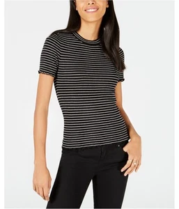 maison Jules Womens Striped Pullover Blouse, Black, Small - Picture 1 of 1