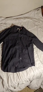 Perry Ellis Shirt Herren groß grau langarm strukturiert Kragen Knopfleiste - Bild 1 von 6