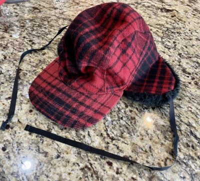 Sombrero a Cuadros Hombre Exterior De Colección Talla Mediana Orejeras Trampero Caza EE. UU. Foto 1 de 4