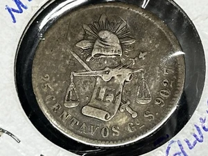 1878 Mexiko Hermosillo 25 Centavo SELTENES DATUM SILBER - Bild 1 von 18
