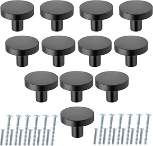 Masendelk Matte Black Drawer Knobs, 12Pcs Kitchen Cabinet Knobs Modern Dresser D - Picture 1 of 7