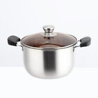 Oven Safe Stockpot Soup Pot Stainless Steel Saucepan Lid Cook Pot Camping