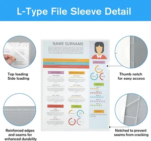 Clear Folders Sleeves Plastic Documents Project Pockets 12 Pack, Fits Letter ... - Picture 1 of 12