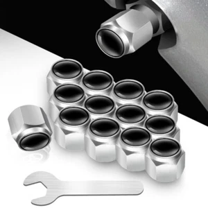 5pcs Tire Valves Caps with Rubber Seal Metal Tire Valves Caps for Car Bikes - Picture 1 of 12