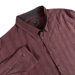 Camisa John Varvatos Star EE. UU. Para Hombres XXL Roja Manga Larga Lujo Cuadros Informal Usada en Excelente Condición - Imagen 1 de 9