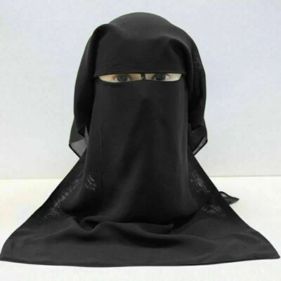 Hiyab de 3 capas ~ Velo musulmán de niqab hiyab para mujer ~ Burka islámico ~... - Imagen 1 de 4