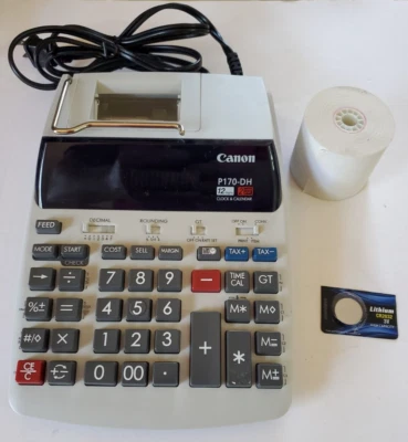 Canon P170-DH 2 Color Financial Printing Calculator 12 Digit With Paper - TESTED - Image 1 of 4