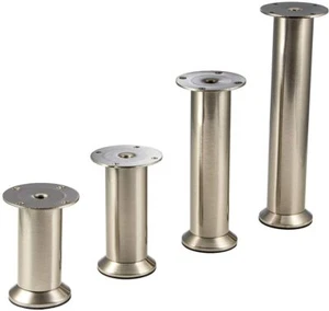 Möbelfuß Tischbein Schrankfüße höhenverstellbar silber Sockelfuß Verstellfuß Fuß - Picture 1 of 20