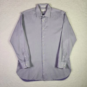 John W Nordstrom Dress Shirt 16.5 32 Trim Fit Purple White Long Sleeve Button Up - Picture 1 of 11
