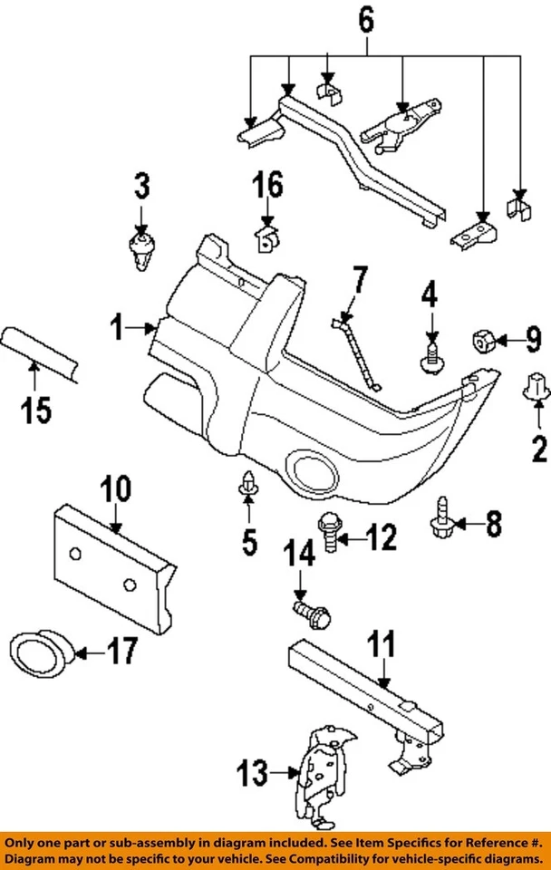 Componentes de parachoques delantero Nissan OEM 98-04 Frontier - Clip de permanencia 6384840Y00 Foto 1 de 1