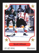 1991 7th Inning Sketch WHL #276 Scott Allison    Moose Jaw Warriors