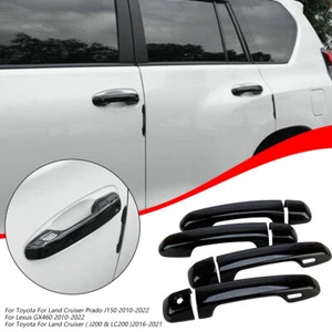 Glossy Black Door Handle Cover Trim For Toyota for Land Cruiser J200&LC200 16-21 - Picture 1 of 7