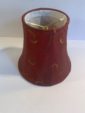Vintage Red & Gold  embroidery Single  shade/chandelier/ Candelabra Cover
