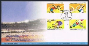 Hong Kong 624-626, FDC. Mi 645-648. Olympics Barcelona-1992. Running, Swimming, - Picture 1 of 1