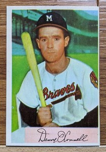 1954 Bowman #160 DANNY O'CONNELL BRAVES NM NRMT NEAR MINT OC NO STAINS