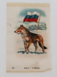 1910's Tobacco Silk Wolf & Flag of Siberia  # 38 in Series - Picture 1 of 6