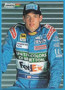 BENETTON Formula 1 Racing Alexander Wurz FG cartolina vintage postcard MA1987 - Imagen 1 de 2