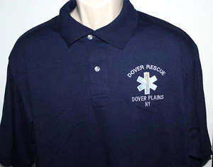 Camisa polo azul grande Dover Rescue Dover Plains, NY para hombre - Imagen 1 de 4
