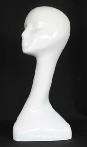 18 in H Female Mannequin Head Bust Form Display Mannequin Glossy White  MH51-GW - Picture 1 of 5