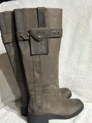 Timberland Graceyn Stivali alti impermeabili nabuk oliva taglia USA 7 nuovi A2F9N